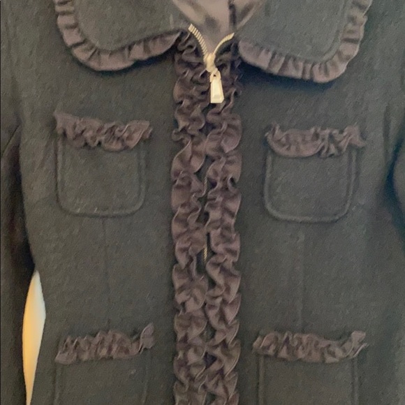MAC & JAC boiled wool ruffle zip blazer jacket M - Picture 4 of 6